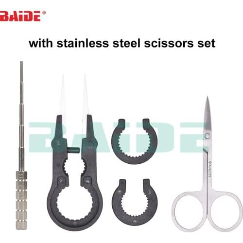 Coil Jig + Multi Function Ceramic Tweezers + Stainless Steel Scissors Vape Tools Kit for DIY RDA RBA Atomizer mod 100set /lot