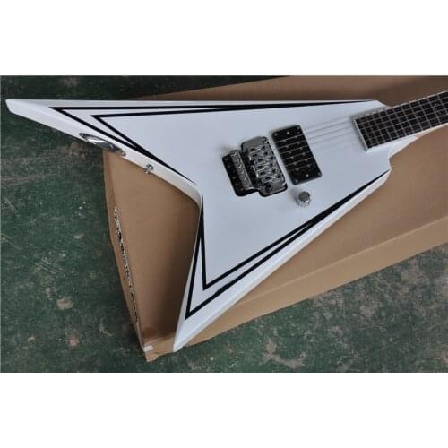 Factory wholesale classic unusual 6 string electric guitar, skull design, black double rocking bridge, free delivery