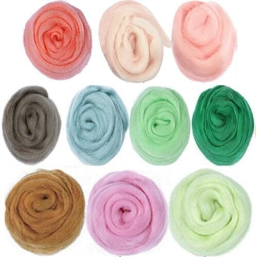 Brown Sheep Felting Wool Fibre Flower Animal Wool Roving Needle Handmade Spinning DIY Craft Felting Materials 100g