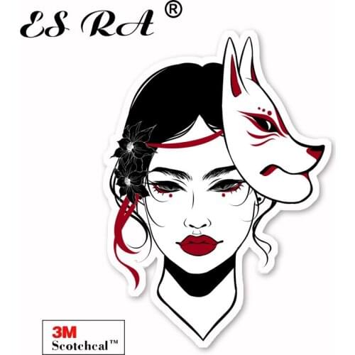 Laptop Decals Fox Mask Girl Vinyl Pegatinas Car Stickers Die Cut Matt Waterproof Skateboard Journal Window Bottle Decorate