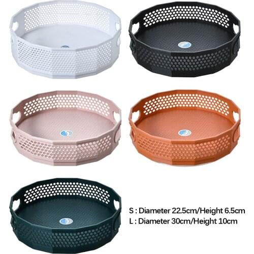 Non-Slip Turntable Spice Rack Seasoning Bottles Holder Bathroom Storage Tray Table Top Vanity Fruit Food Organizer Container