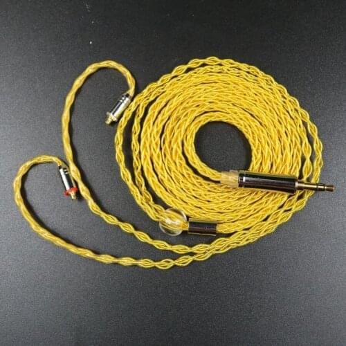 New 8 strand golden single crystal copper silver plated A2DC MMCX IE80 0.78pin IM QDC TFZ High fidelity Headphone upgrade cable