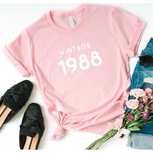 Original 1988 T Shirts Women Cotton 33rd Birthday Gift 33 Years Old Cotton T-shirt Mother Wife Daughter Gifts Female Graphic Tee