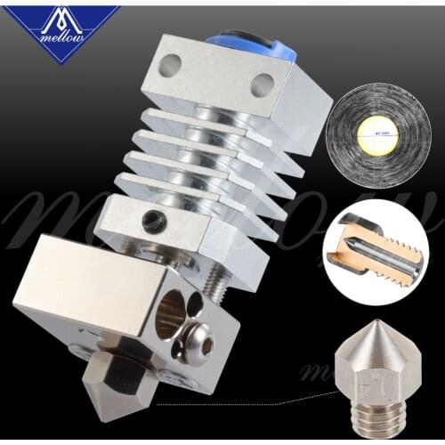 Mellow All Metal Cr10 Hotend Plated Copper Mk8 Nozzle & Heated Block 3D Printer J-head Hotend For Upgrade Ender 3 Micro Swiss