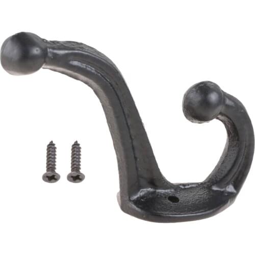 Antique Black Rustic Cast Iron Wall Mounted Coat Hooks Modern Farmhouse Hanger Hook for Hanging Coats Bag Hats Towels 119*85mm