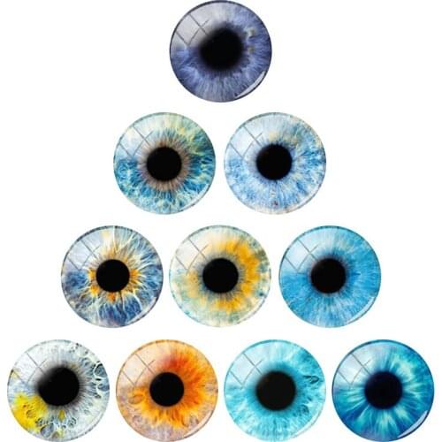 TAFREE exquisite blue Dragon Eyes 12/15/16/18/20/25/30 mm Glass Cabochon Demo Flat Back DIY Making Jewelry Accessories EY440