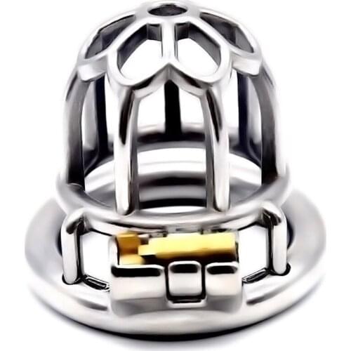 Stainless steel chastity devices cock cage chastity cage bird stretcher penis ring lock adult erotic sex toys for men cock ring