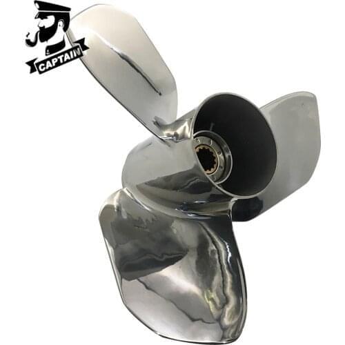 Captain Propeller 12x13 Fit Yamaha Outboard Engines T25HP F30 40HP 48HP 50HP F40 F50 55HP Stainless Steel 13 Tooth Spline RH