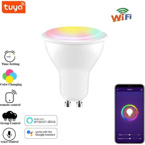 Wifi Smart Gu10 LED Light Bulb 4W RGBCW Smart Light Bulb Spotlight Tuya/smart Life APP Voice Control Work With Alexa Google Home