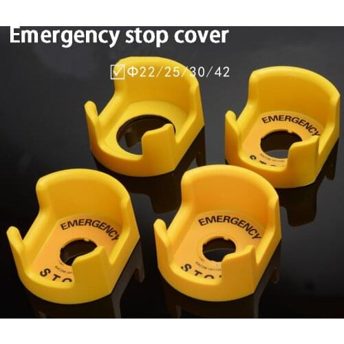 Emergency stop button box protective cover22mm button switch protection cover yellow ring accessories
