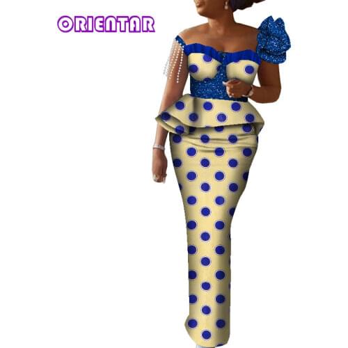 ORIENTAR Women Party Dress Skirt Sets Elegant 2 Pieces Women Set African Clothing Custom Made Dashiki Tops + Skirts WY090