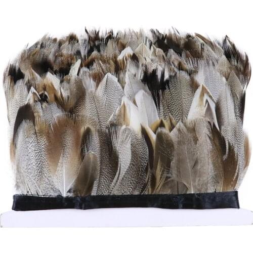 1 meter Natural Pheasant feathers Trim Duck Plume Clothing Dresses Decoration feather on ribbon
