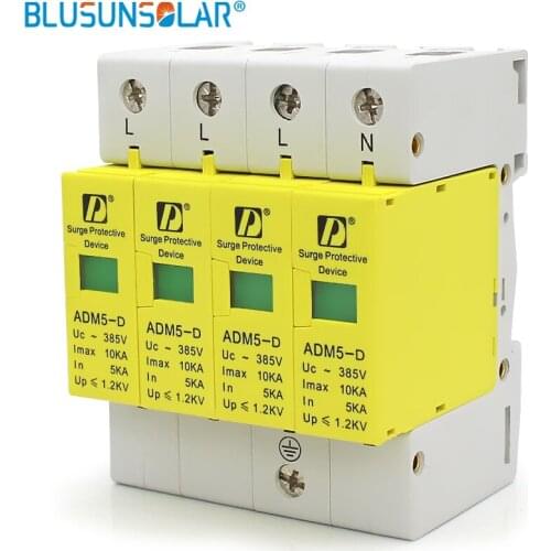 10pcs lot high quality lightning surge protectors 4P 10KA 220V 385V Low-voltage surge protection device