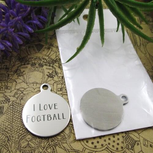 10pcs--"I Love Football"stainless steel charms 5 styles for choosing DIY Charms for necklace bracelets