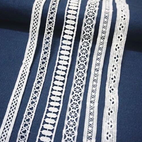 10 Yard/ Lot Embroidery fabric hollow water soluble lace elastic milk silk embroidery Trimming Lace