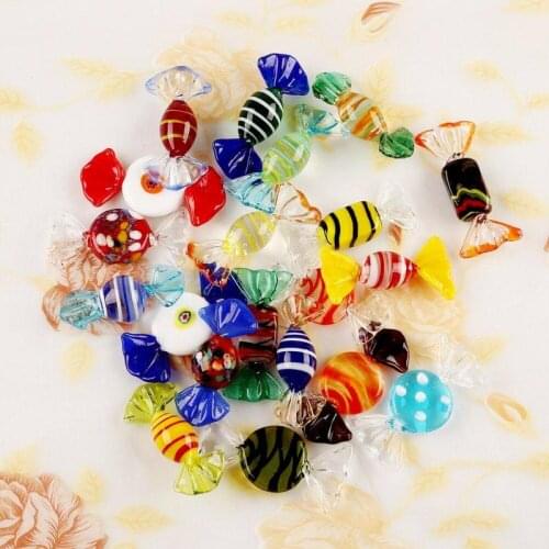 20pcs Colorful Vintage Murano Glass Sweets Candy Wedding Xmas Party Home Christmas Decorations DIY Ornament Crafts