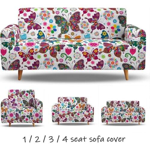 3D Digital Butterfly Sofa Cover Sectional Couch Cover Elastic Stretch Armchair Slipcovers For Living Room Office Home Custom