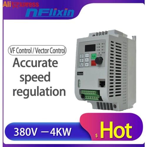 4kw 380v AC VFD Variable Frequency Drive VFD Inverter three phase Input three phase Output Frequency inverter spindle motor