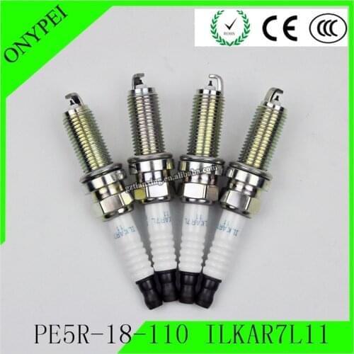 4pcs PE5R-18-110 ILKAR7L11 94124 Iridium Spark Plugs fit for Mazda 3 6 CX-3 CX-5 MX-5 2.0L 2.5L PE5R18110 Car Ignition Spark