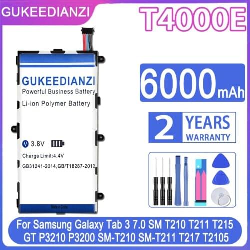 GUKEEDIANZI 4200mAh Replacement Battery T4000E For Samsung Galaxy Tab 3 7.0 SM T210 T211 T215 GT P3210 P3200 SM-T210 SM-T211