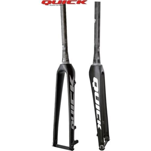 QUICK Crack Hard Carbon Fiber QUICK Release Fork Matte Mountain Front Fork Barrel ShaftTaper Pipe 26 29 Inches 27.5 BOOST 100 mm