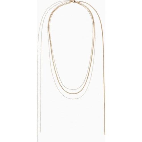 ZA Necklace Statement Female Gold Color Metal Chain Layered Necklaces For Women Simple Trendy Party Jewelry Gift