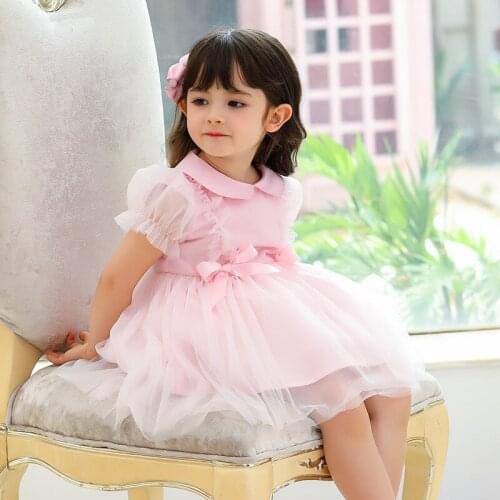 Baby Clothes Spanish Vintage Princess Ball Gown Lace Mesh Stitching Birthday Party Easter Eid Lolita Dresses For Girl