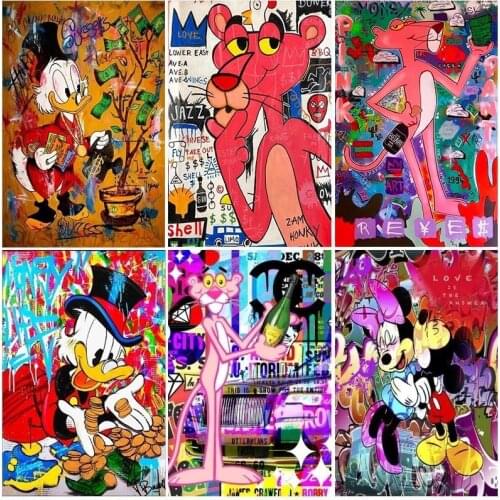 Disney Cartoon Canvas Painting Mickey and Minnie Mouse Paintings on Canvas Modern Art Decorative Wall Pictures Home Decoration