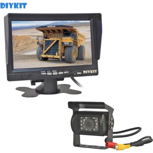 DIYKIT 7" HD TFT LCD Car Monitor Display Reverse Rear View Monitor Screen CCD Rear View Car Camera Remote Control