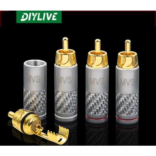 DIYLIVE 4 pieces MVS Moyin high fidelity wear-resisting RCA lotus plug audio amplifier signal plug male aperture: 8mm/10mm