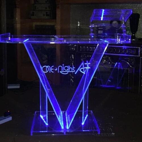 Elegant Acrylic DJ Counter Stand DJ table dj BOOTH DJ show luminous Bar props Bar table