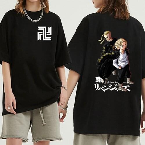 Draken Manjiro Mikey Sano T-Shirt Loose Hip Hop Anime Tshirt Cool Tokyo Revengers Print Tee Men Women Clothes Unisex
