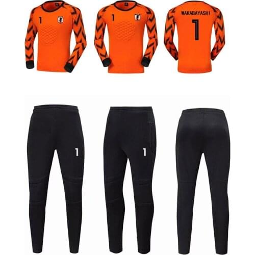 Captain Tsubasa Nankatsu School Team JFA Goalkeeper Wakabayashi Genzo Cosplay Long Sleeve Tee Shirt Soccer Jersey Suit