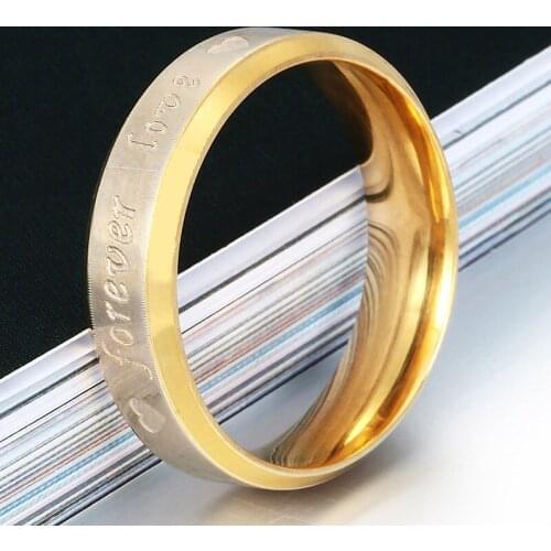 Korean Fashion Couple Pair Ring Romantic Forever Love Rings for Women Stainless Steel Jewelry Accessories Anillos