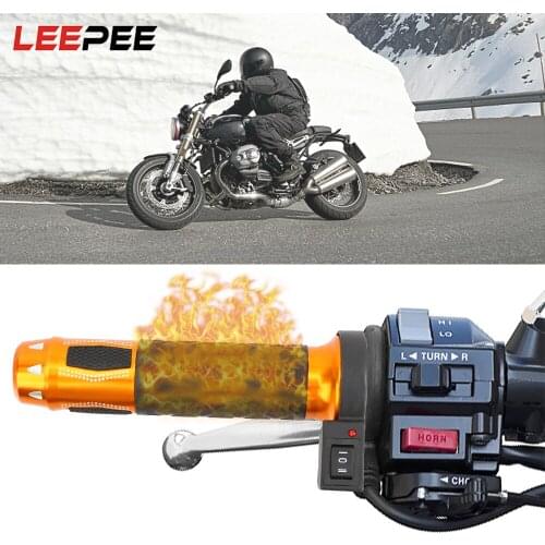 LEEPEE 2 Pcs Electric Hot Heated Handle 12v Motorcycle Accessories Motorcycle Handlebar 22mm Grips Moto Modified Handlebar
