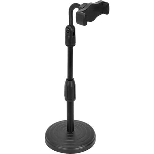 Desktop Smartphone Stand Bracket 26-38cm Adjustable Height with Phone Holders 360° Rotation for Live Streaming Online Video