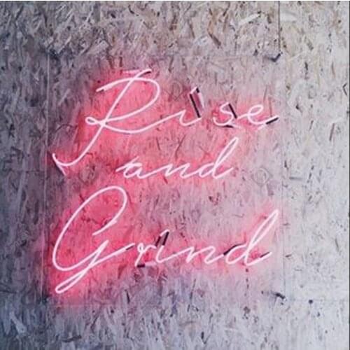 Neon Sign for Rise and Grind Neon Tube sign handcraft Commercial Doisplay Neon Flashlight sign Decorate Beer pub room Letrero