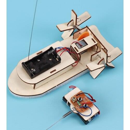Educational toys science small production small invention manual wooden remote control yacht boat manual assembly material bag