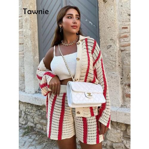 Gitana 2021 Autumn Knitted Long Sleeve Cardigan Women Red Stripe Loose V Neck Oversized Sweater Tops Fashion Casual Pullover