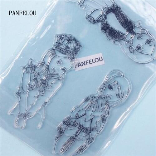 PANFELOU Cute girl Clear Stamp DIY Silicone Seals Scrapbooking/Card Making/Photo Album Decoration Supplies sheets