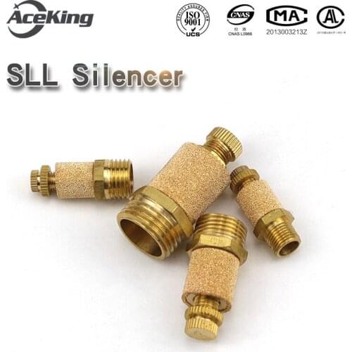 Pneumatic solenoid valve copper muffler SLL adjustable SML flat head muffler bsl-01/02/03/04 muffler filter element connector