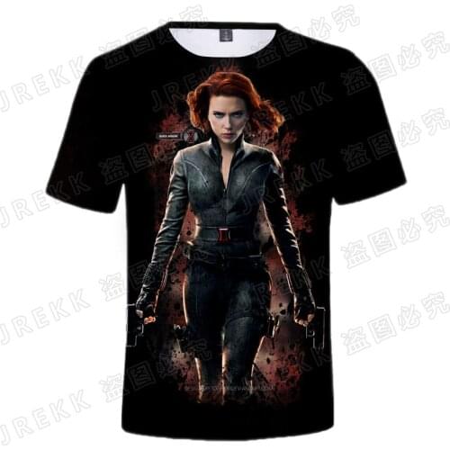 Marvel The Avengers Black Widow 3D T Shirts Casual Streetwear Boy Girl Kids Men Women Children Printed T-shirt Tops Cool Tee