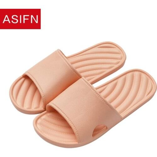 ASIFN Summer Womens Bathroon Home Slippers Simple Hotel Soft Sole Indoor Wear-resistant Ladies Shoes Non-slip Men Women Slides