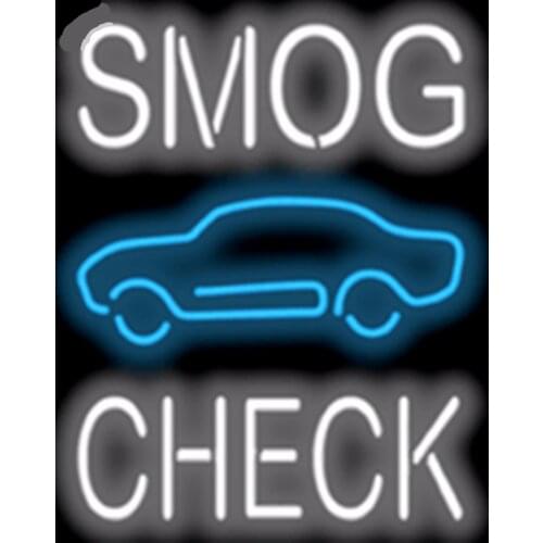 Smog Check Car Auto Repair Tube Neon sign Beer Club Handcrafted Automotive signs Shop Store Business Signboard Signage 17"x14"
