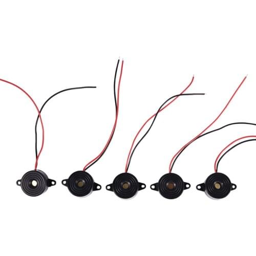 Top 5 Pcs DC 3-24V 85dB Sound Electronic Buzzer Alarm Black 23 x 12mm