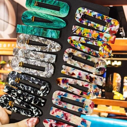 Unique Acetate Hollow Hair Clip For Women Handmade Charmsmic Hairpin Hair Sticks Jewelry Cute Leopard Marble Duckbill Tiara Set