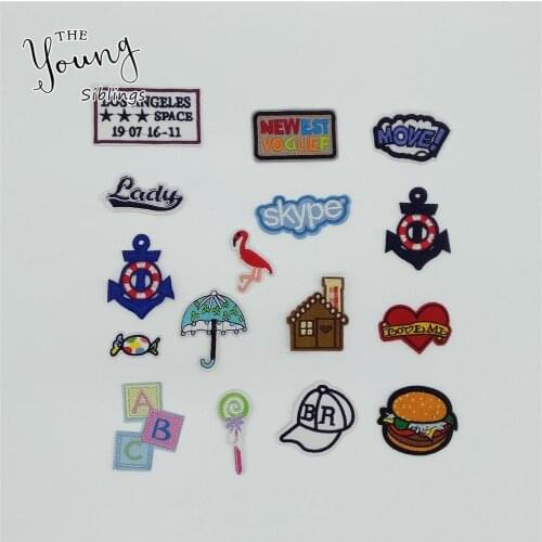 High quality Fashion Hot melt adhesive Applique Embroidery Fabric Iron on patch Sewing DIY Badges Clothing Decorate Accessories