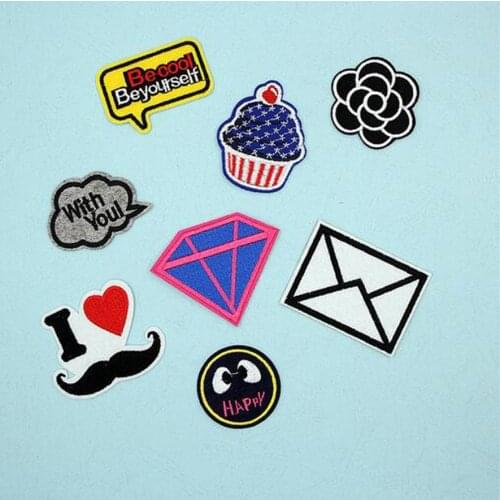 1X Fabric Embroidered Flower Letter Patch Clothes Stickers Bag Sew Iron On Applique DIY Apparel Sewing Clothing Accessories BU47