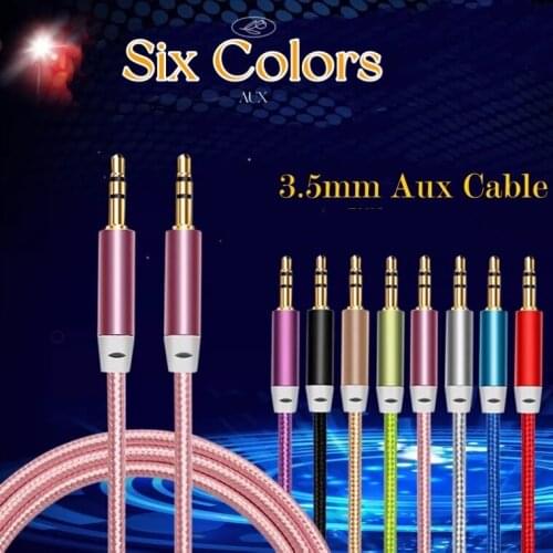 1M Aux Cable Audio Extension Strong Braided 3.5mm Stereo Jack Male to Male for Car PC iPod MP3 Headphone Plug Auxiliary Lead