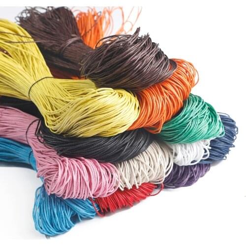 12Colors 60Meters 1mm Waxed Cord Cotton Thread String Strap Necklace Rope For Jewelry Making DIY Bracelet Necklace Supplies